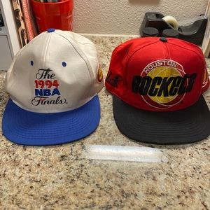 Two Rare Vintage 90s Houston Rockets Snapbacks
